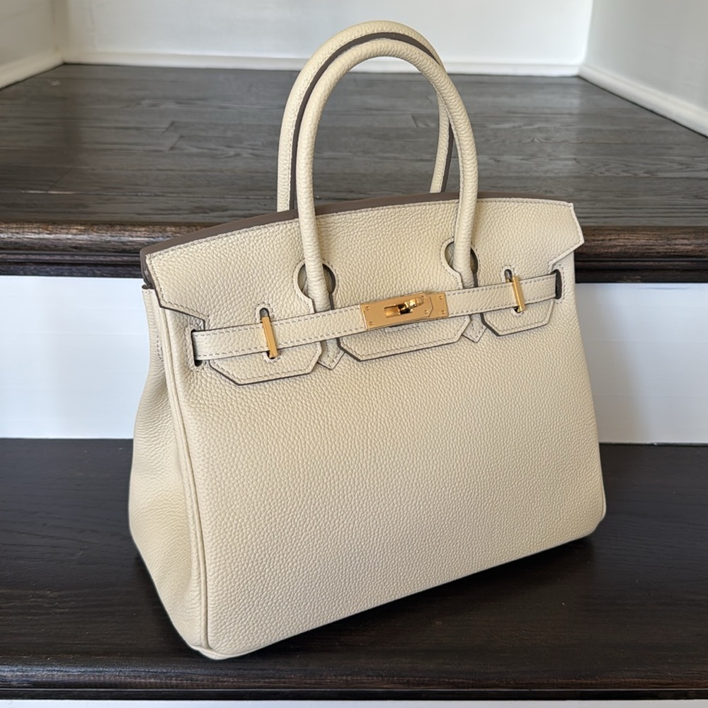 30CM Classic Togo Top Handle Satchel Bag - Vanilla Cream - Picture 5 of 12